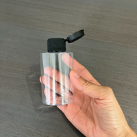 Botella de PET Transparente Redonda de 100 ml con Tapa Abatible, Personalizable con Logotipo, para Tónico/Limpiador Facial