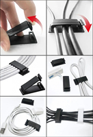 Clips de gestion de câbles autocollants, organisateurs réglables pour le mur et le bureau, fixateur de câbles de données, attaches pour câbles