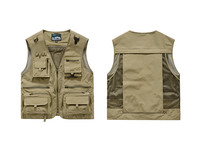 Gilet de pêche multi-poches en maille pour homme, sans manches, style cargo, pour photographie, randonnée, safari, voyage, utilitaire, journaliste