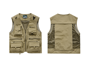 Gilet da pesca multitasche in rete da uomo, senza maniche, stile cargo, per fotografia, escursionismo, safari, viaggi, giornalismo - Product Image 2