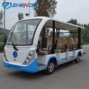 Bus touristique électrique blanc et bleu à 4 rangées de la marque Zhenda, origine Henan, haute qualité, meilleur prix - Product Image 5
