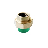 Vanne à boisseau sphérique double union PPR résistante à l'usure du fabricant, taille standard, résistante à la haute pression et à la corrosion PN20/25/32