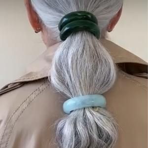 คลิปหนีบผมอะคริลิคแบบโค้งสองชั้นของผู้หญิงอุปกรณ์สำหรับผมมนุษย์ - Product Image 2