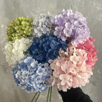 Fleur artificielle en soie d'hortensia rose de 20 cm de diamètre, vente en gros de fleurs artificielles Dalian Chermy pour mariage