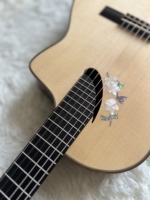 Guitare classique de scène Geake, fabriquée à la main, 39 pouces, table en épicéa massif, fond et éclisses en bocote, cordes en nylon, pour performance professionnelle