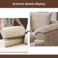 Weißes Cord-Komfortsofa mit Abnehmbarer Armlehne für Wohnzimmernutzung