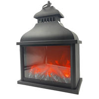 Lanterne de cheminée LED 30 cm avec effet de flammes LED dansantes, simulation dynamique, fonctionne sur piles, lampe à flamme LED