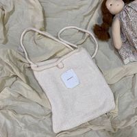 Sac fourre-tout en coton tricoté à la main pour femmes, sac à main en tricot stockinette 6 couleurs avec sangles et bouton, sac de shopping bohème