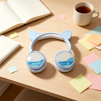 Audífonos con Orejas de Gato, Coloridos, con Purpurina Líquida, para Juegos, para Niños