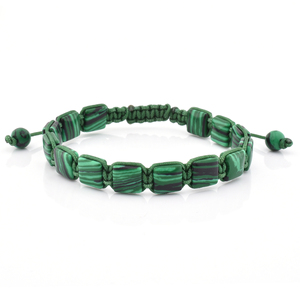 Commercio all'ingrosso di Gioielli Macrame Wrap Della Pietra Preziosa Donna di Pietra Naturale Malachite Piatto Braccialetto di Perline - Product Image 1