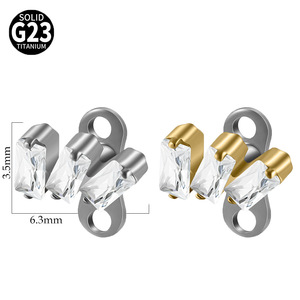 G23 Flor de <span class=keywords><strong>titanio</strong></span> Micro dérmico ancla <span class=keywords><strong>nariz</strong></span> <span class=keywords><strong>Piercing</strong></span> claro blanco circón superior joyería de boda para niños - Product Image 6