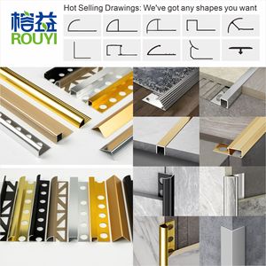 Foshan <span class=keywords><strong>Rongyi</strong></span>, personnalisation, garniture de carrelage en céramique décorative, garniture de carrelage mural en aluminium, bordure de carrelage - Product Image 5