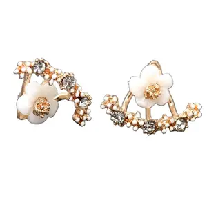 artificial small fashion flower cheap diamond earring
