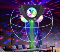 Lumières laser LED à boule magique à commande vocale, effet de faisceau clignotant disco bungee, RGB 1100 lumens pour mariage, dortoir, fête, ambiance