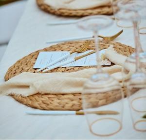 Sous-verres ronds décoratifs en jacinthe d'eau tressée et en rotin pour <span class=keywords><strong>table</strong></span> à manger - Product Image 2