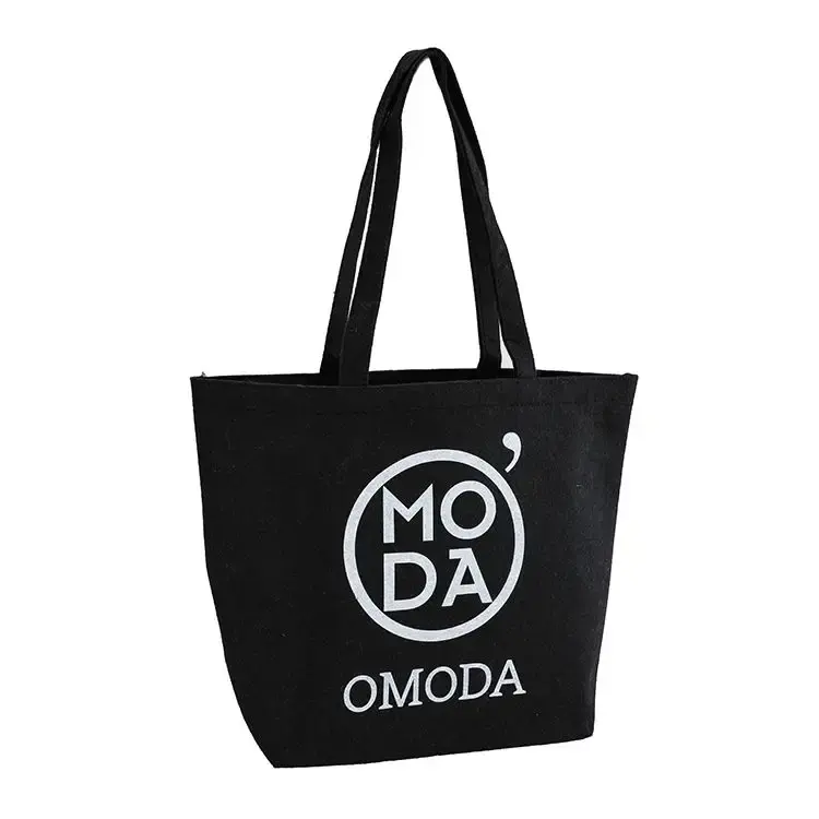 New Design Custom Printed Logo Black Color Tote Bag Wool Felt Ladies Handbag Grocery Shopping Tote Bag