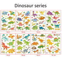 Kits de tatuaje temporal de oro de dinosaurio espacial de animales de dibujos animados para niños al por mayor pegatina impermeable para niños