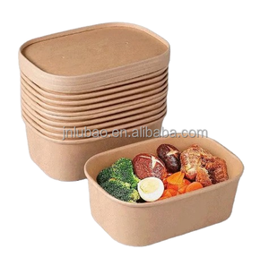 1000ml lấy đi sinh thái thân thiện vuông giấy Bát salad có nắp đậy - Product Image 1