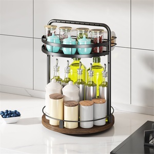 Rotating Towel Rack Kitchen Multifunctional Finishing <b>Turntable</b> Storage Desktop <b>Standing</b> Type Stainless Steel Waterproof Modern - Product Image 1