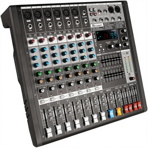 NGVM EX-8 Console de mixage audio professionnelle 8 canaux avec égaliseur 7 bandes <span class=keywords><strong>Interface</strong></span> <span class=keywords><strong>Bluetooth</strong></span>/USB 99 effets DSP - Studio d'enregistrement/DJ - Product Image 1