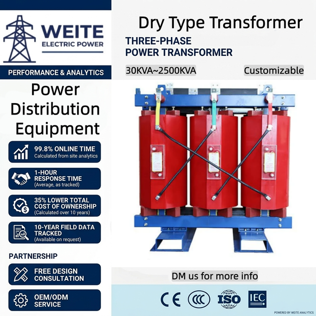 Long Life 500kVA 800kVA 400V Three Phase Dry Type Distribution Electrical Transformer 10kV 50/60Hz Aluminium Copper High Voltage