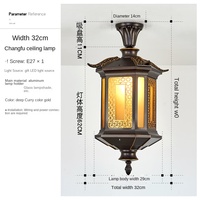 Lámpara Colgante de Exterior Contemporánea LED IP65 Impermeable de Aluminio Fundido a Presión con 5 Años de Garantía, Decorativa, Alto CRI 95, para Jardín o Villa