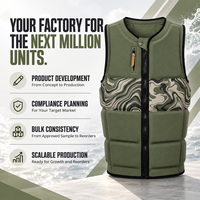 Gilet de protection pour adulte avec fermeture éclair frontale en néoprène et rembourrage pour le wakeboard et les sports nautiques