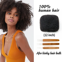 ISWEET 4b 4c Cheveux vierges Remy en vrac pour tresses afro, extensions de locs humaines, dreadlocks 100% naturelles, résistantes à la chute, douces et brillantes