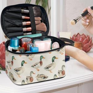 Sac de toilette personnalisé avec logo, trousse de maquillage avec fermeture éclair, grande capacité pour femmes, sac de voyage avec poignée, organiseur de rangement pour articles de toilette - Product Image 2