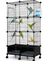 Cage à oiseaux en acier inoxydable et en fer pour l'élevage de perroquets de villa