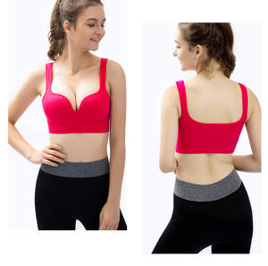 Soutien-gorge de sport sans couture push-up sans armatures pour femmes grandes tailles, bonnet 3/4, en Spandex, tricoté, respirant et écologique - Product Image 2