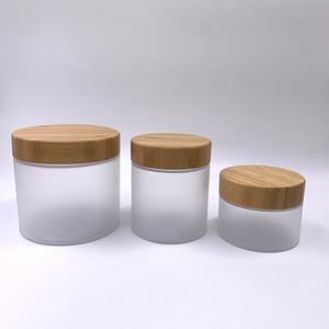 Vente en gros de pots cosmétiques en plastique PET transparent givré de 150 ml, 250 ml, 500 ml avec couvercle en bambou, large ouverture, pot pour beurre corporel de 16 oz - Product Image 3