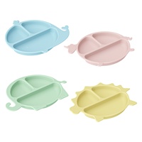 Ensemble d'alimentation pour bébé en silicone avec bol et tasses, base antidérapante, sans BPA, design mignon et frais pour nourrissons et enfants
