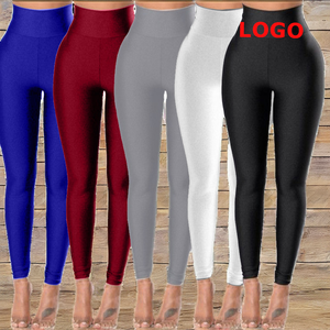 Women's High Elastic Waist Full Length Yoga <b>Leggings</b> Solid Color <b>Butt</b> <b>Lifting</b> Gym Breathable Tummy Control Workout - Product Image 2