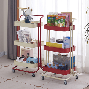 <b>Snack</b> Storage Shelf - Home Simple Small Trolley with Multi-level Storage - Living Room Mobile Trolley Storage Shelf - Product Image 3