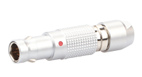 Mini connecteur FGG.00B.302, motif riz, en laiton chromé, fiche autobloquante push-pull