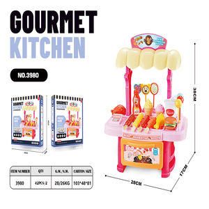 MILI Ensemble de jouets de <span class=keywords><strong>cuisine</strong></span> et de nourriture pour enfants Maison de jeu éducatif avec crème glacée Barbecue Supermarché Jouets d'habillage pour enfants - Product Image 6