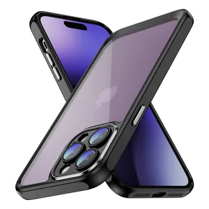 iPhone 11 12 13 14 Pro Max Xs XR X SE 2022 8 7 Plus TPU透明塑料后盖金属按钮装甲防震外壳