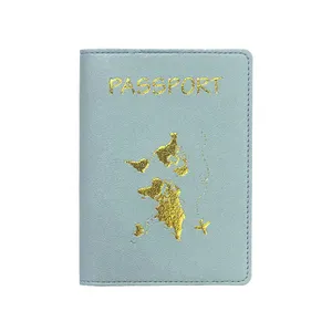 לוגו מותאם אישית דרכון כיסוי Case ושמירת תג סט עור מפוצל נסיעות דרכון מחזיקי אותיות נסיעות דרכון כיסוי מתנה