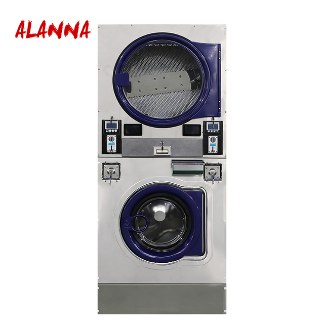ALANNA Stainless Steel Coin Operated Washing Machine and Dryer for Self Service Hotel Laundry Business