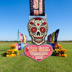 Medallas Deportivas de Triatlón Personalizadas para Mujer, Premio con Tema <span class=keywords><strong>Mexicano</strong></span> en 3D, Esmalte Suave, Aleación de Zinc, Premio de Victoria en Maratón - Product Image 1