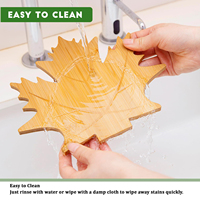 Sous-verre en bois personnalisé en forme de feuille d'érable, résistant à la chaleur, antidérapant, pour casseroles, assiettes et bols, protection de table, décoration intérieure