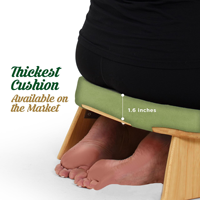 Petit tabouret pliant moderne pour se pencher, coussin extra épais et confortable, banc de méditation en bambou naturel pour salon, idéal pour la chaussure.