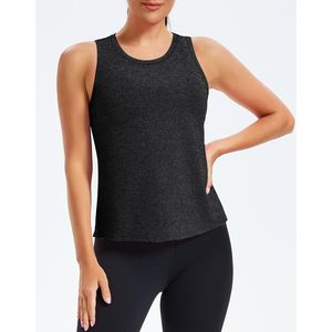 FOXA Womens Workout Tank <b>Top</b> Sleeveless Cut-Out Back Yoga Gym Sport Breathable Spandex Polyester <b>Crop</b> <b>Top</b> - Product Image 2