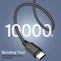 Câble magnétique USB C vers USB C auto-enroulable 60W, transfert de données 480 Mbps, charge rapide 20V 3A, coque en aluminium, tressage en nylon