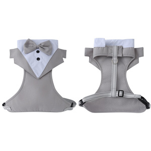 Gilet de smoking respirant pour chien, harnais anti-traction, tenue de fête avec nœud papillon - Product Image 2