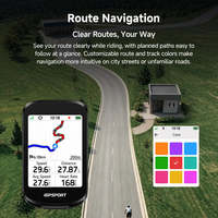 Komputer Sepeda GPS BSC200 Pro, Komputer Sepeda GPS ANT+, Navigasi Rute Odometer Sepeda, Meter Bersepeda Tahan Air dengan Layar Besar
