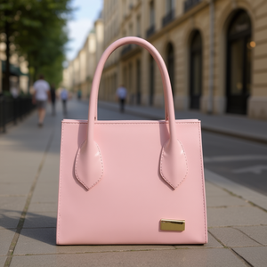 Bolso de Mano Vintage Rosa para Mujer Fana Jena con Cierre de Cremallera, Dos Correas, Decoración de Letras, Logotipo Personalizado, Material de Cuero, Cruzado - Product Image 2