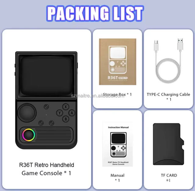 R36T Retro Handheld Video Game Console 3.5 Inch IPS Screen RGB Rocker Wifi Multiplayer 3000mah Portable Classic Gaming Player