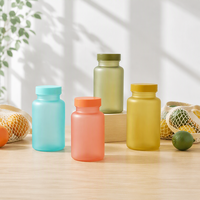 Flacons de luxe pour vitamines 120 ml en PET dépoli coloré, contenants vides pour pilules et gélules avec bouchon à vis, emballage pour bonbons